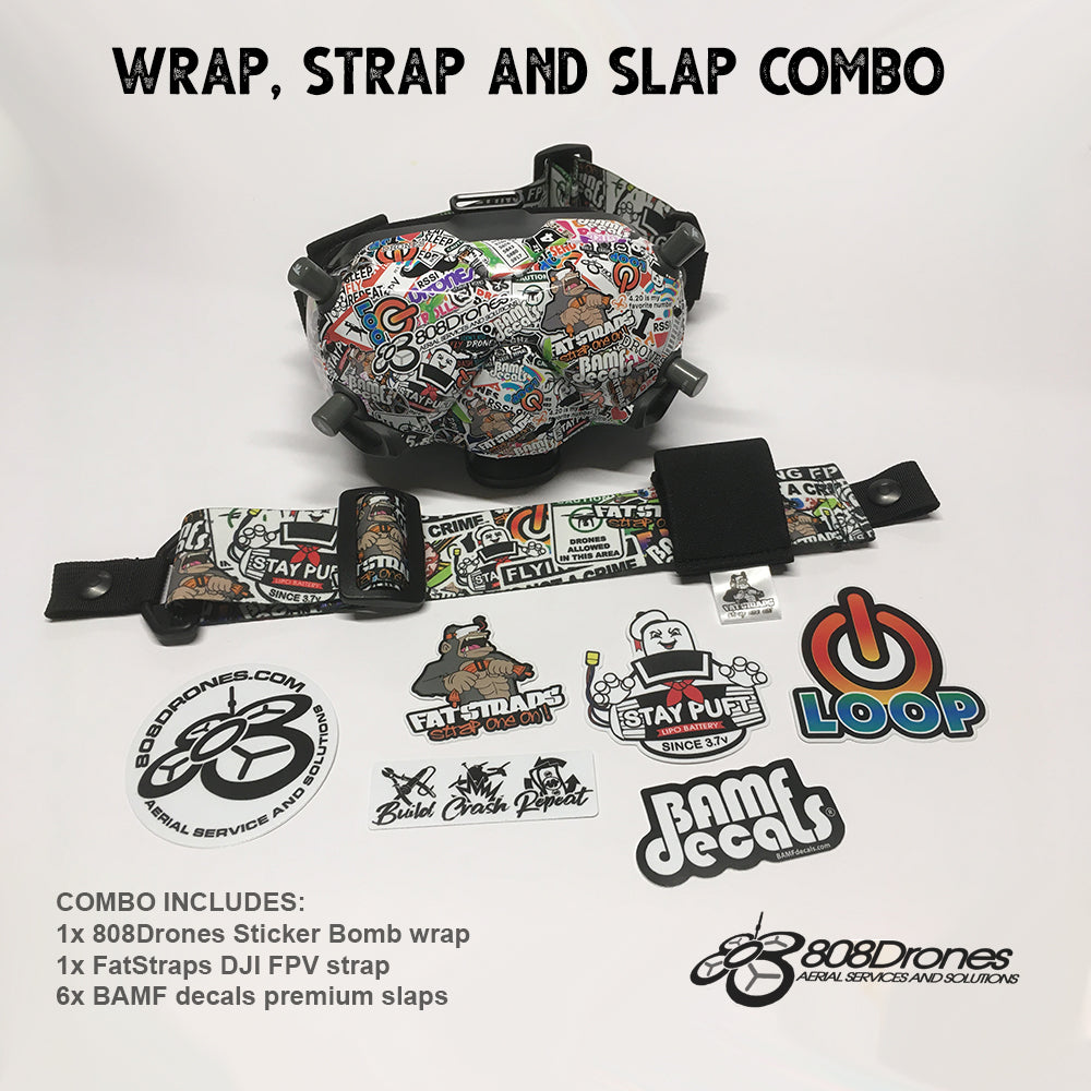 FPV Wrap, Strap and Slap combo (Sticker Bomb)